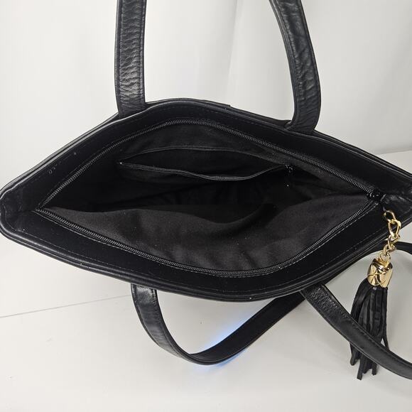 Vtg Genuine Leather Cowhide Animal Print Hair-on Tote Handbag Purse - Picture 6 of 10